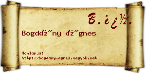 Bogdány Ágnes névjegykártya