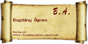 Bogdány Ágnes névjegykártya