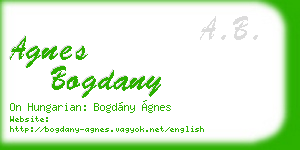 agnes bogdany business card
